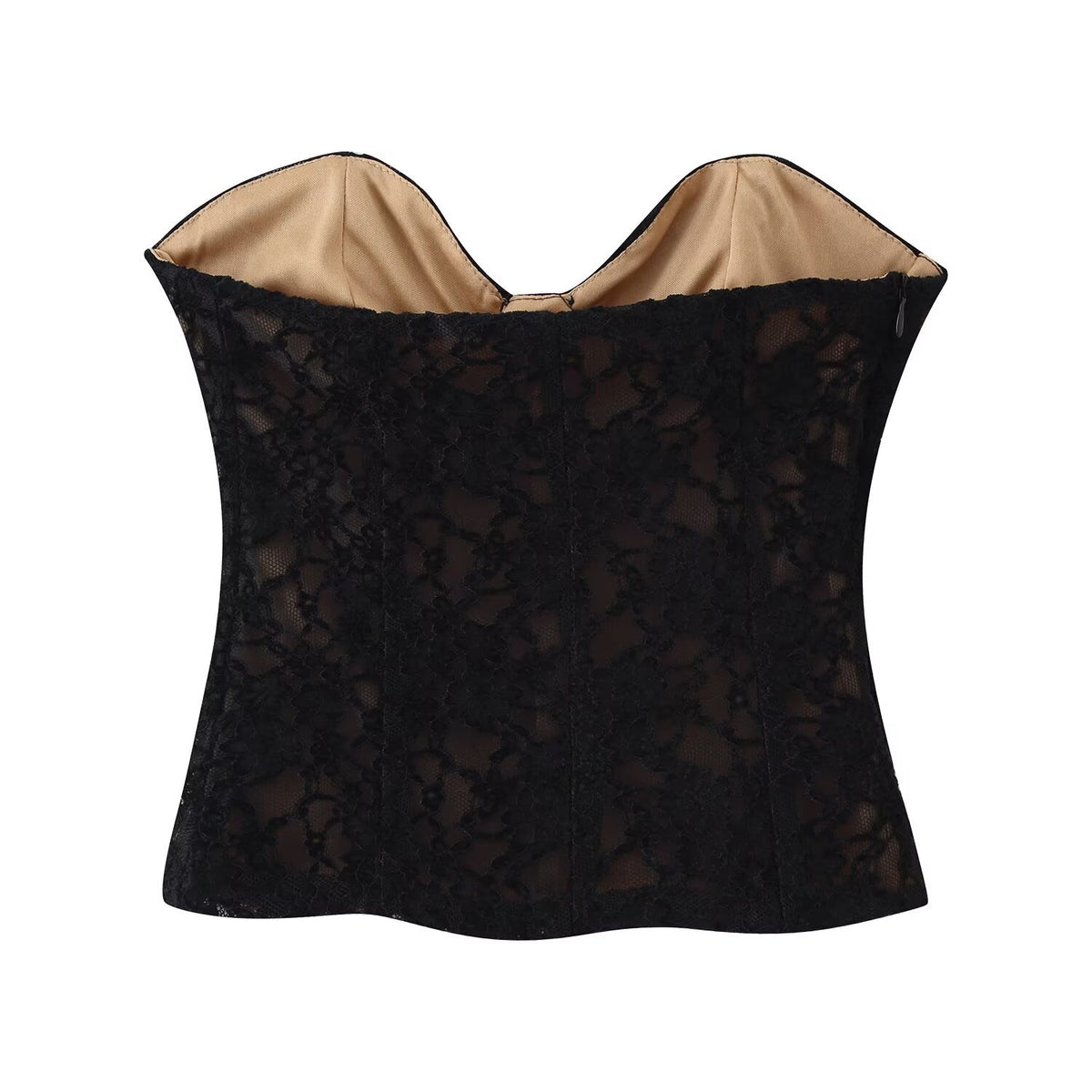 Hot girl lace strapless sexy sleeveless top