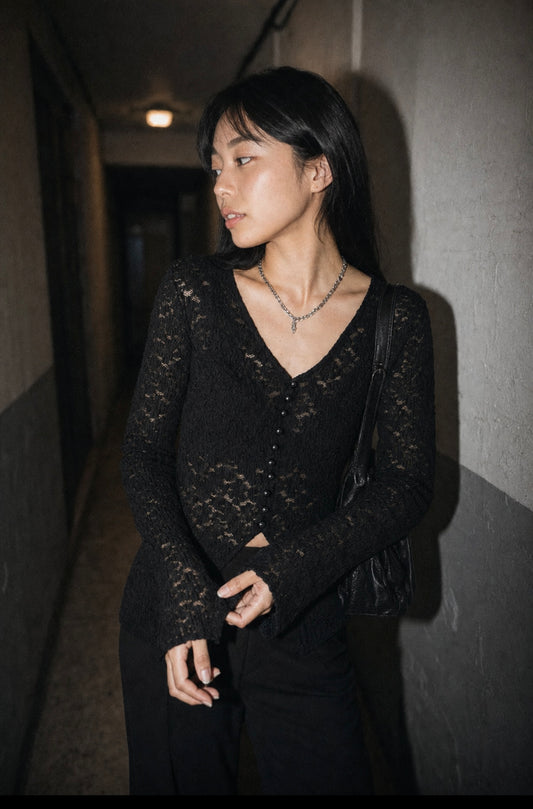 No Angel Lace V-Neck T-Shirt